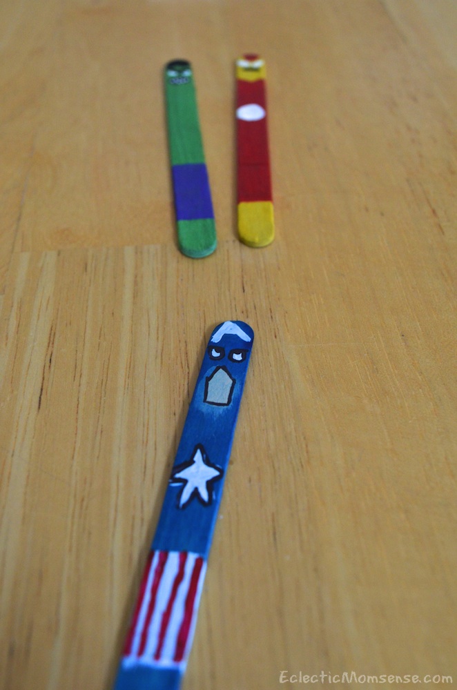 captain america popsicle stick