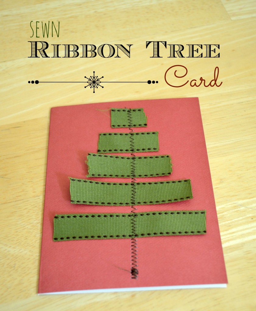 sewn ribbon tree card