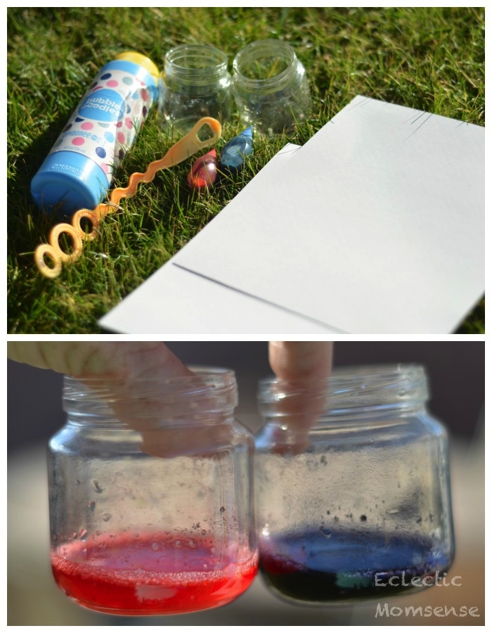 Bubble Painting with Homemade Colored Bubbles - Eclectic Momsense