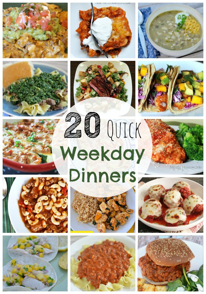 20 Quick Weekday Dinners- a month of weekday meal planning