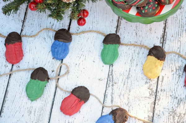Festive holiday light and ornament cookies. AD #NuttyForTheHolidays