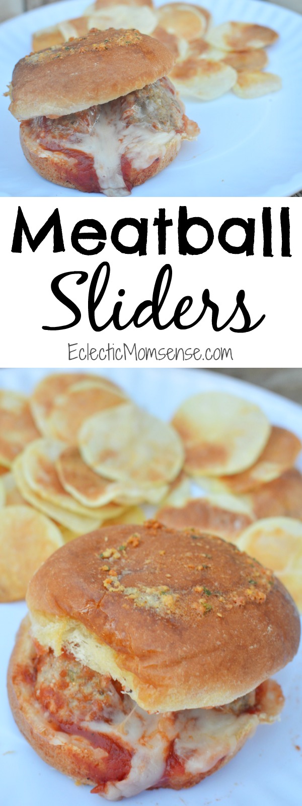 Meatball Sliders - Great weeknight meal or party appetizer. These meatball sliders are easy and full of so much flavor. Pair with Microwave Potato Chips for the perfect dinner.