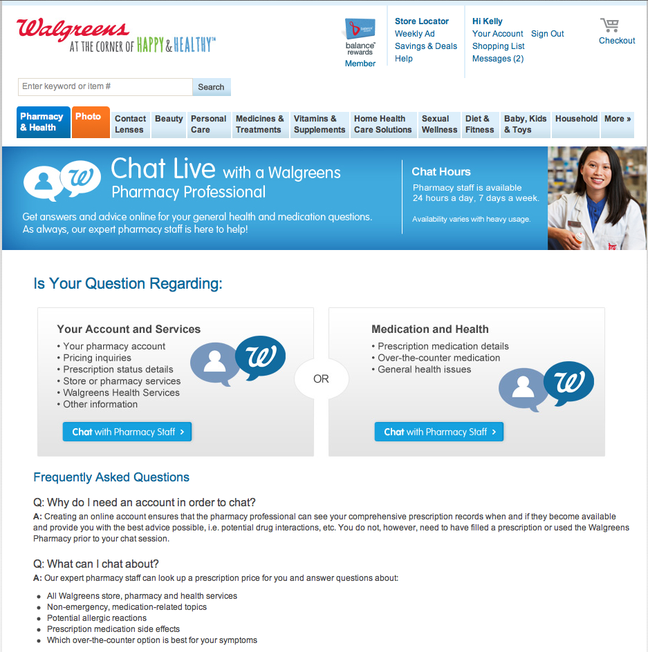 walgreens pharmacy chat