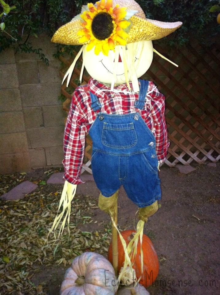 Eclectic Momsense- Salvage your old garden scarecrow and give it new life.