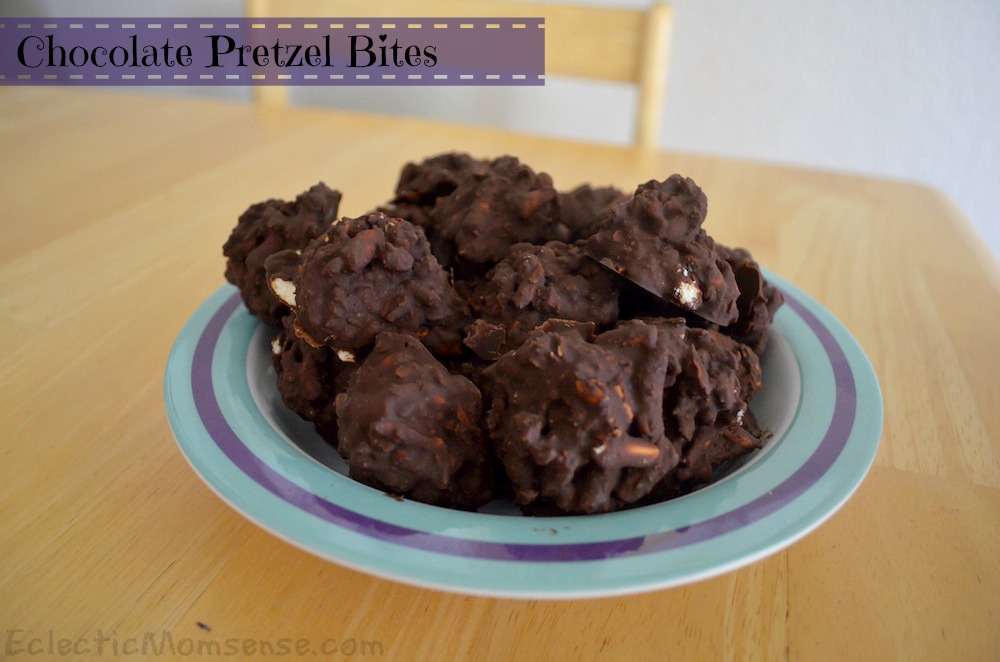 Easy 2 ingredient chocolate pretzel bites- Eclectic Momsense