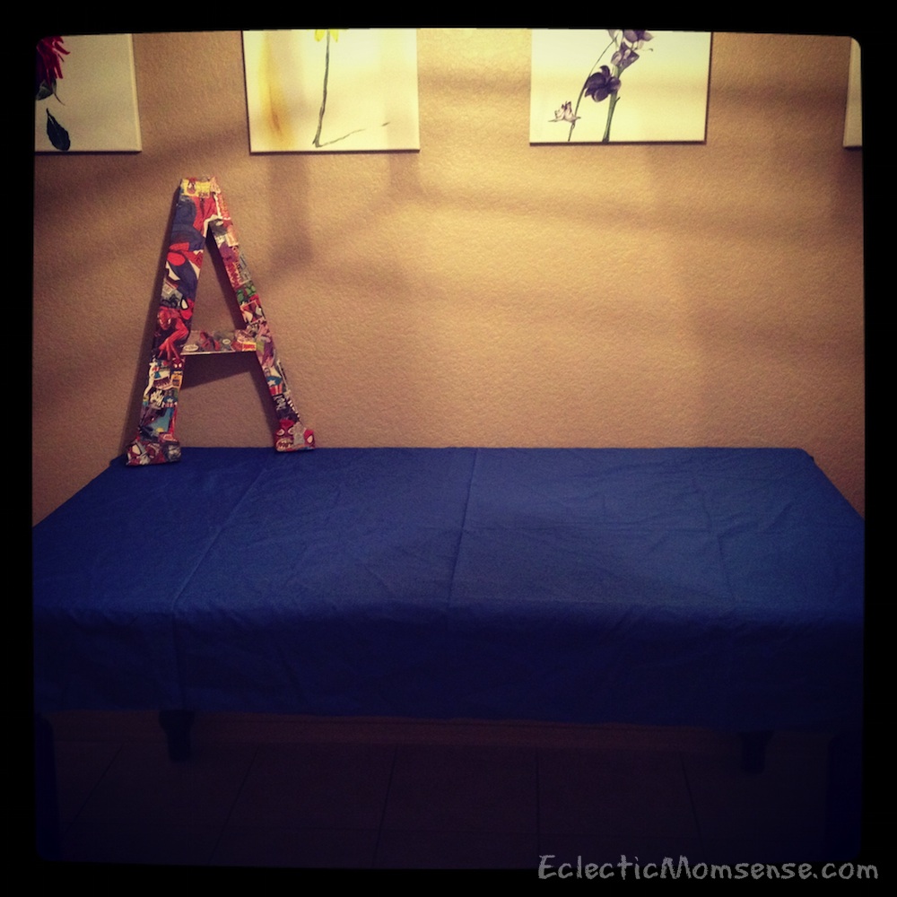 Turn old comics into fun bedroom decor for your little superhero.-Eclectic Momsense