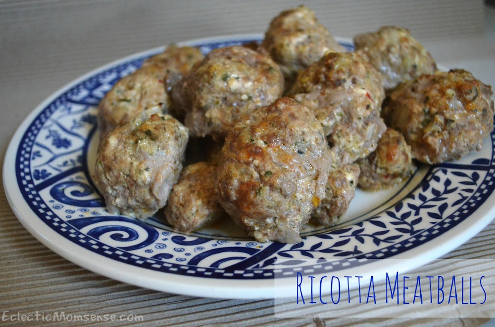Moist ricotta meatballs packed with delicious ricotta & parmesan cheeses. 