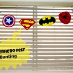 Inexpensive superhero party and room decor- Superhero Felt Bunting