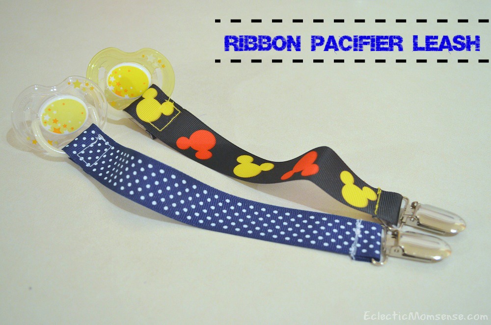 Keep those paci's off the floor with a handmade ribbon paci leash- Eclectic Momsense