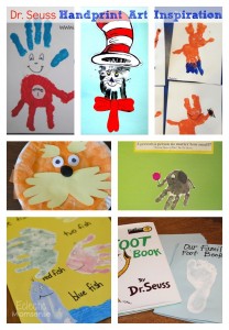 Dr. Seuss Handprint Art Inspiration: One fish, two fish, red fish, blue ...