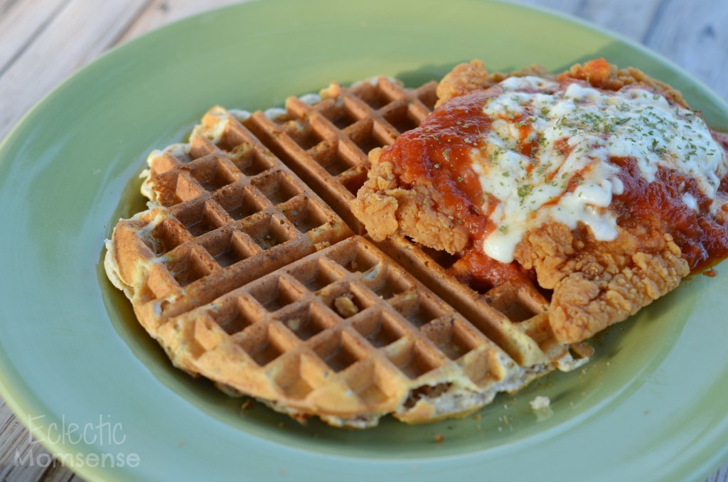 father's day brunch, #NewTraDish, Parmesan Chicken, Oven baked, Chicken & waffles, Ragu