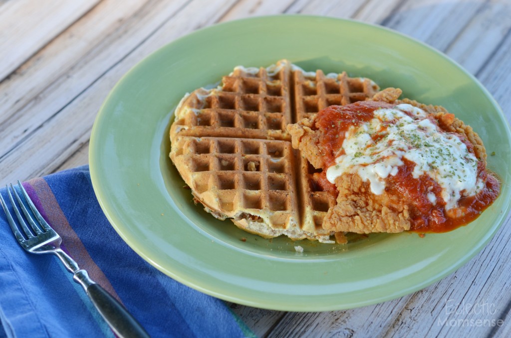 father's day brunch, #NewTraDish, Parmesan Chicken, Oven baked, Chicken & waffles, Ragu