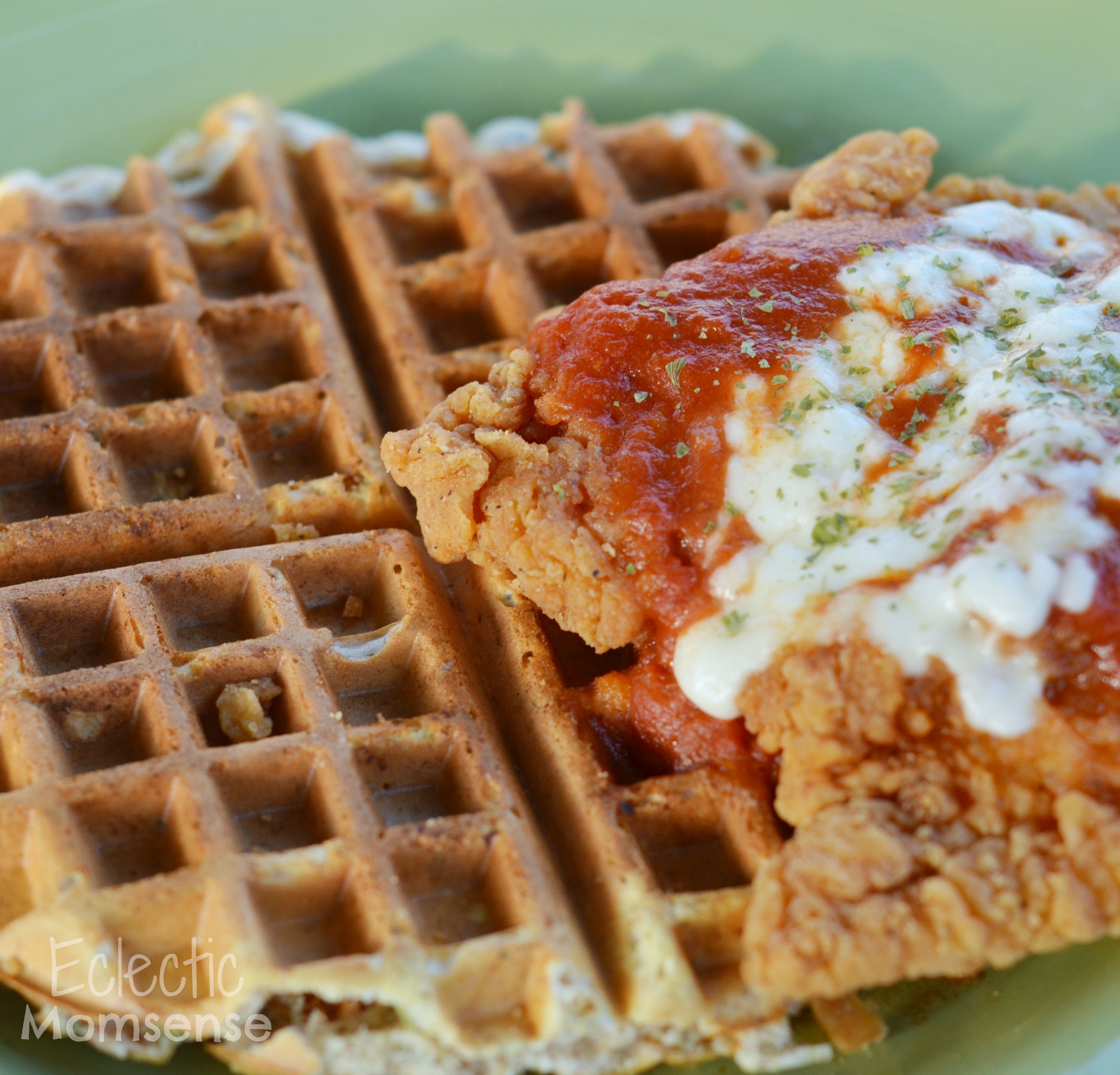 father's day brunch, #NewTraDish, Parmesan Chicken, Oven baked, Chicken & waffles, Ragu