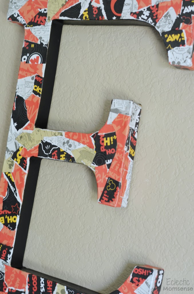 Mickey Decoupage Cardboard Letter