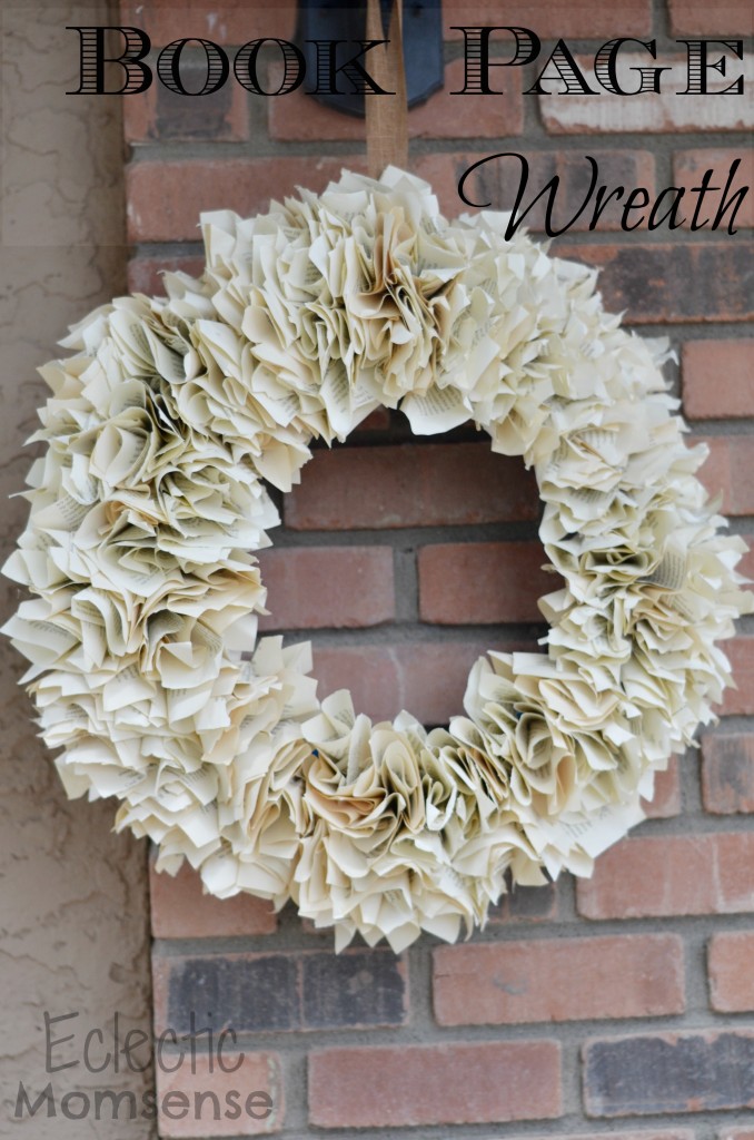 Book Page Wreath