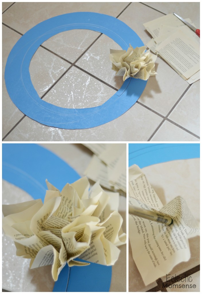 Book Page Wreath