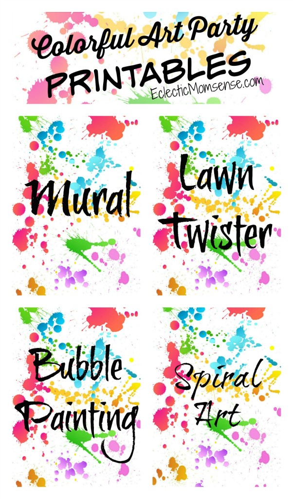 Colorful Art Party #printables | Eclectic Momsense