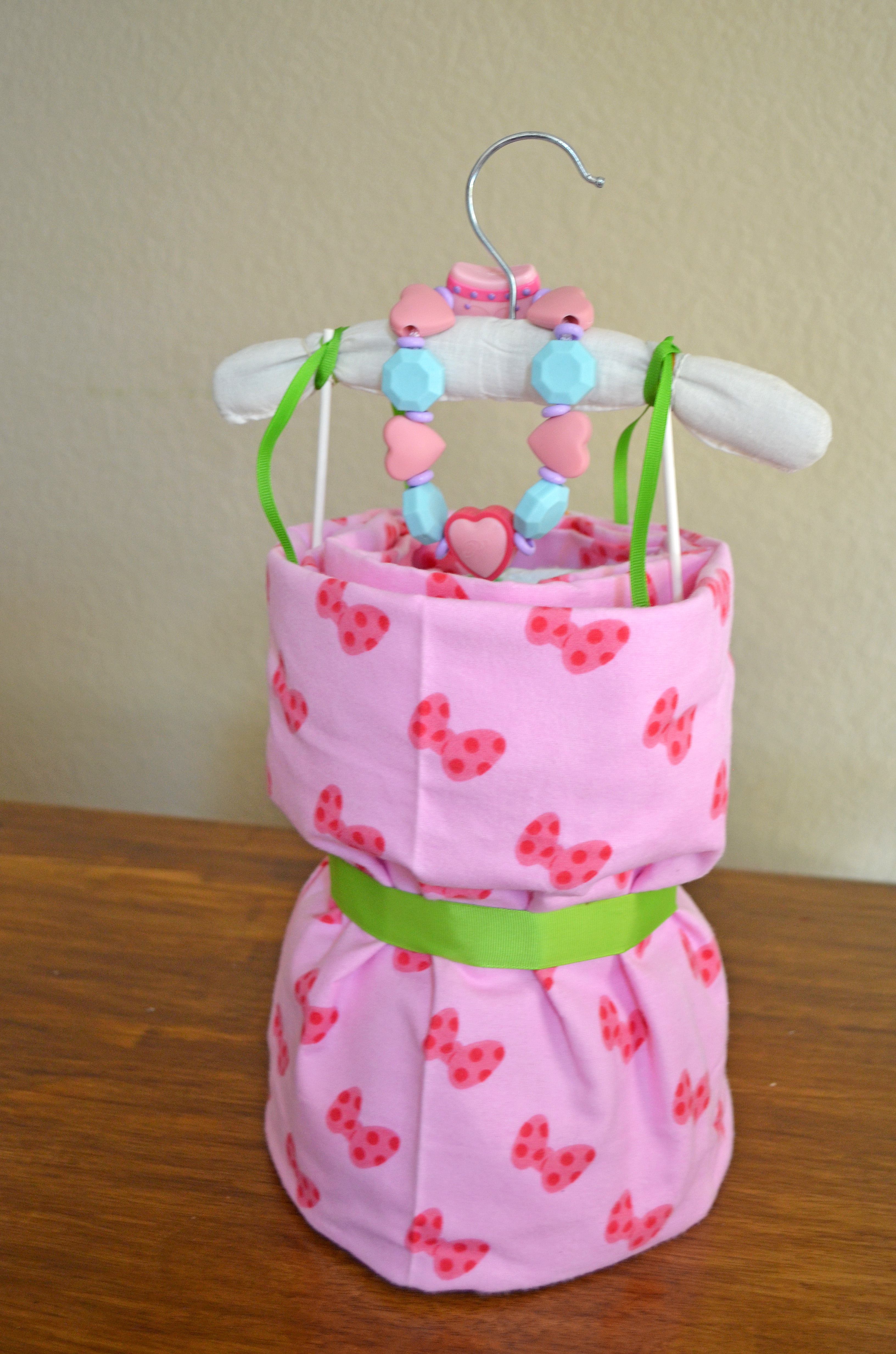 Stork Themed in Pink Diaper Cake | Simply Unique Baby Gifts