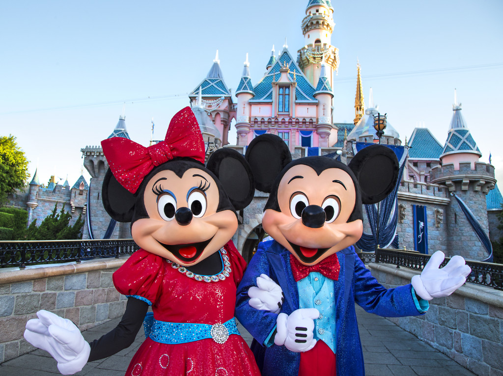 Mickey Mouse and Minnie Mouse look dazzling in their sparkling, new costumes, created especially for the Diamond Celebration at the Disneyland Resort. Mickey and his friends will debut their new costumes when the Diamond Celebration begins on May 22, 2015.  #Disneyland60