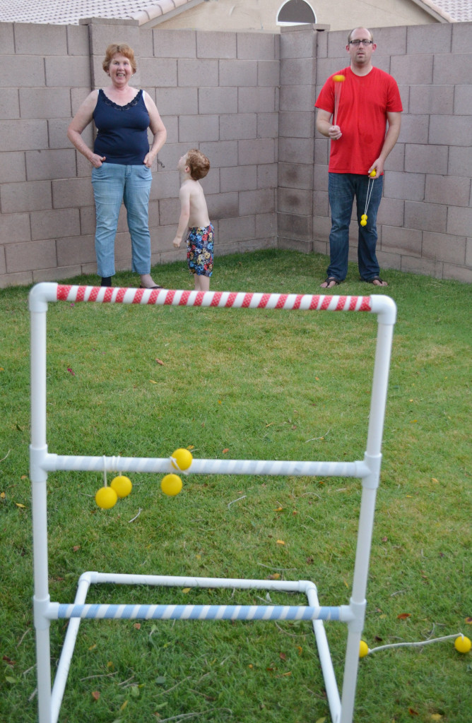 DIY Ladder Toss- fun outdoor game, perfect for all ages.