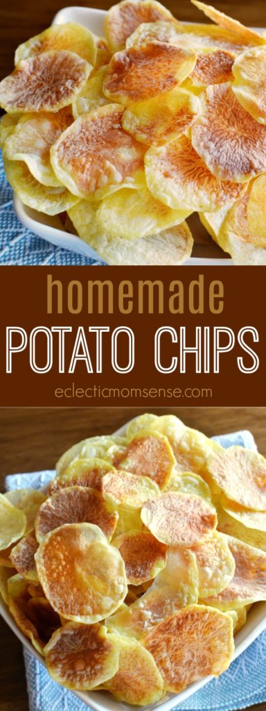 6 minutes to crisp homemade potato chips. No special tools required. #recipe