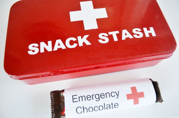 Emergency Chocolate & Snack Stash Tin | Printable SNICKERS® candy wrappers. [ad] #EatASnickers