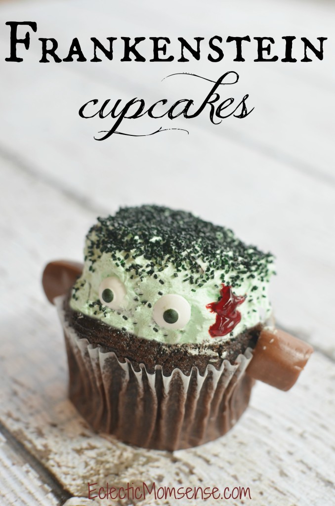 Monster Mint Frankenstein Cupcakes 