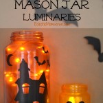 Halloween Mason Jar Lanterns + Learn how to tint mason jars with supplies you have on hand. #Hallowen #craft