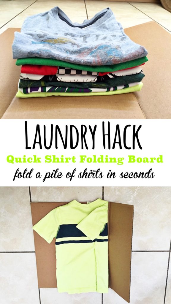 Laundry Hack- Fold a pile of shirts in just seconds! #lifehack #tip