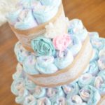 DIY Vintage Lace & Burlap Diaper Cake + Shabby Chic Baby Shower.