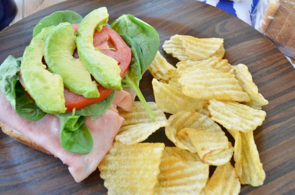 California Open Faced Sandwich with delicious @PepperidgeFarm bread | Avocado, Ham, Tomato, and Spinach. #ad #SandwichWithTheBest