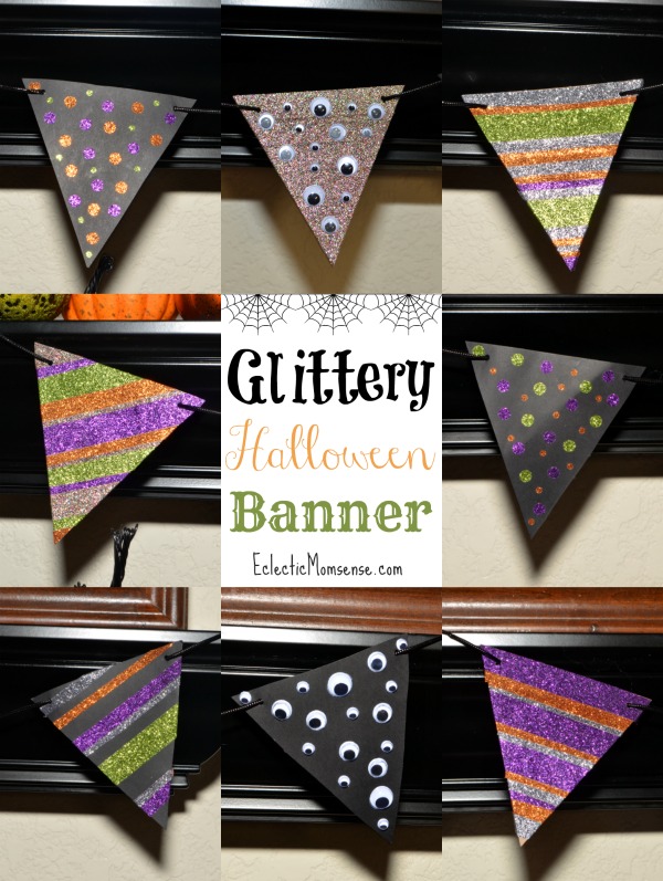 Glittery Halloween Banner + A bonus glam pumpkin tutorial! AD #HandsOnCrafty