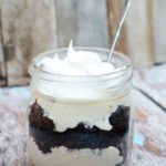Mocha Cheesecake Trifle. Delicious layers of cake and cold brew cheesecake filling. #ad