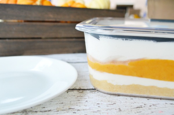 Pumpkin Pie Lasagna | Delicious no-bake layered dessert.