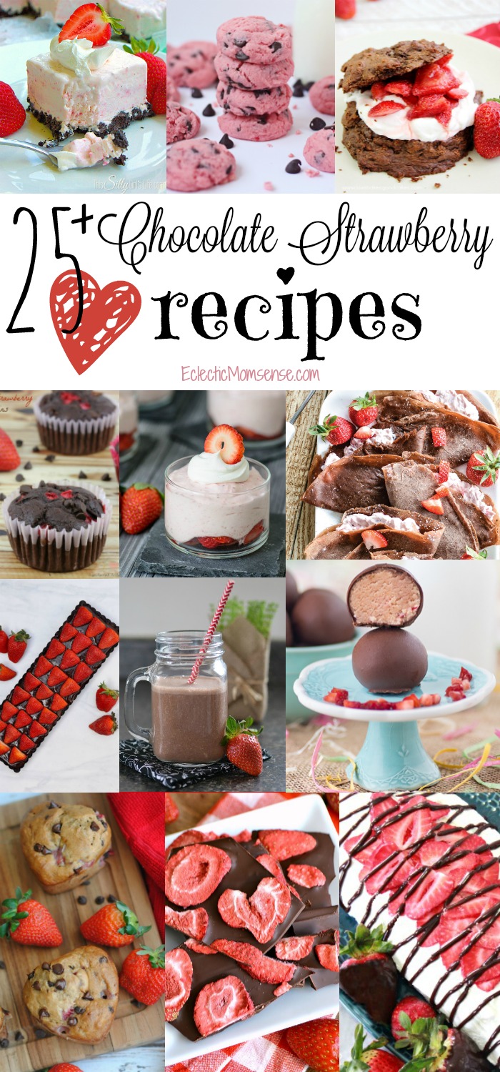 25+ chocolate strawberry recipes perfect for Valentine's Day - desserts, candy, breakfast, and drinks!
