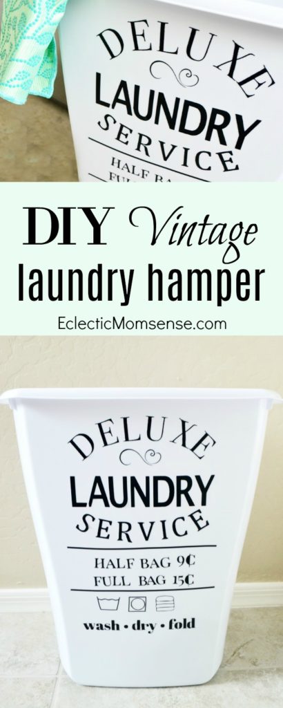 Vintage Laundry Hamper Decal