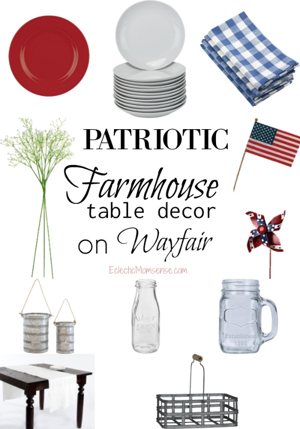 Red, White, and Blue Farmhouse Table Decor