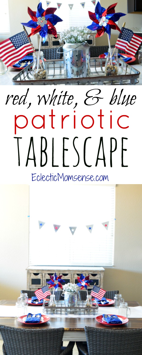 Red, White, and Blue Farmhouse Table Decor