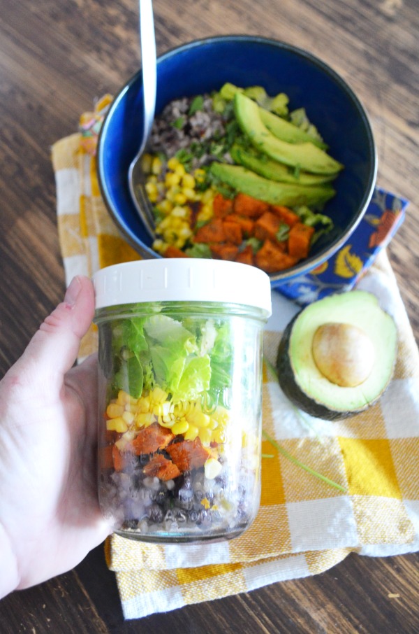 Mason Jar Burrito Bowls