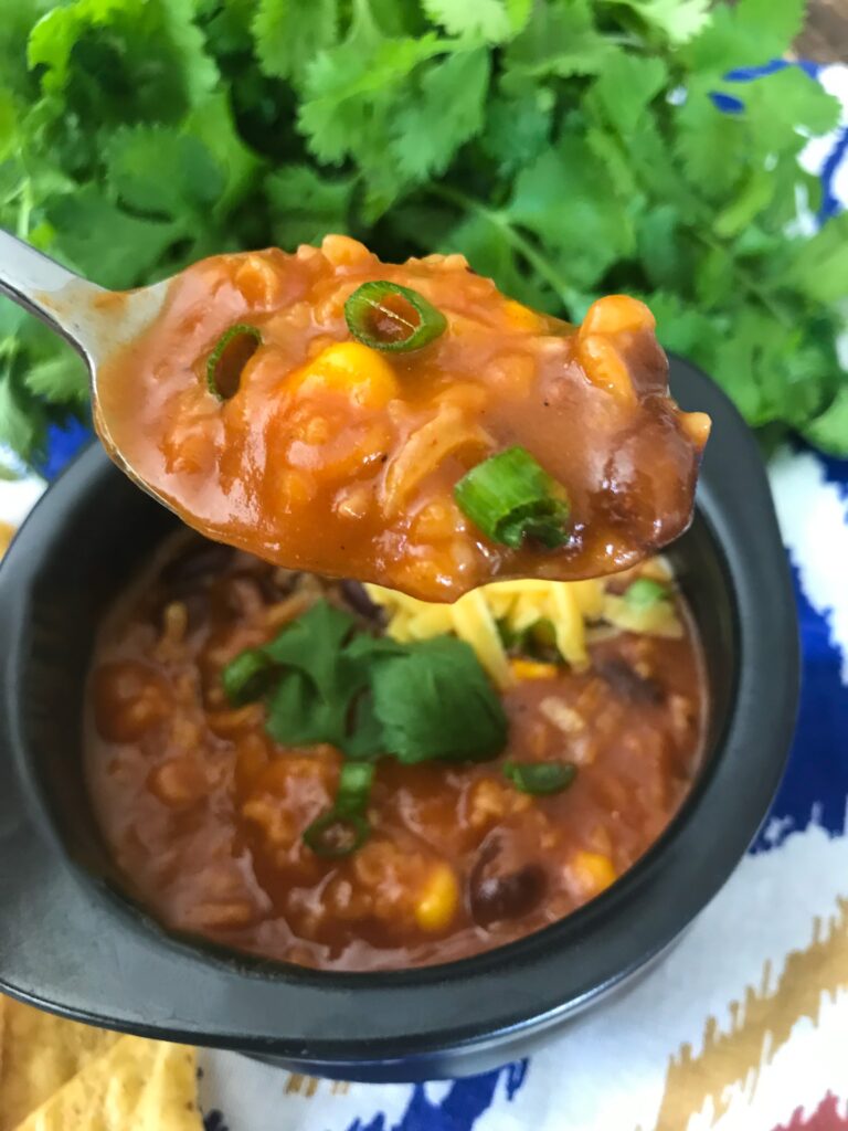 vegetarian tortilla soup with rice