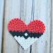 Perler Bead Heart Pattern - Directions for making a pixelated heart shaped pokéball.